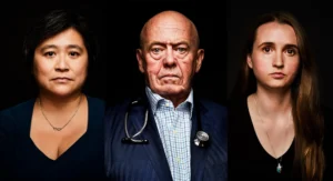 Profile photos of two women and a man.