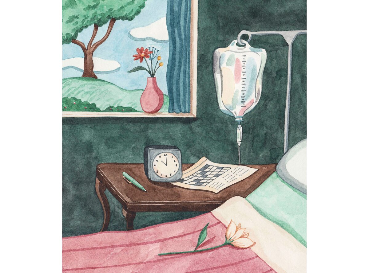 Illustration of a hospital bed